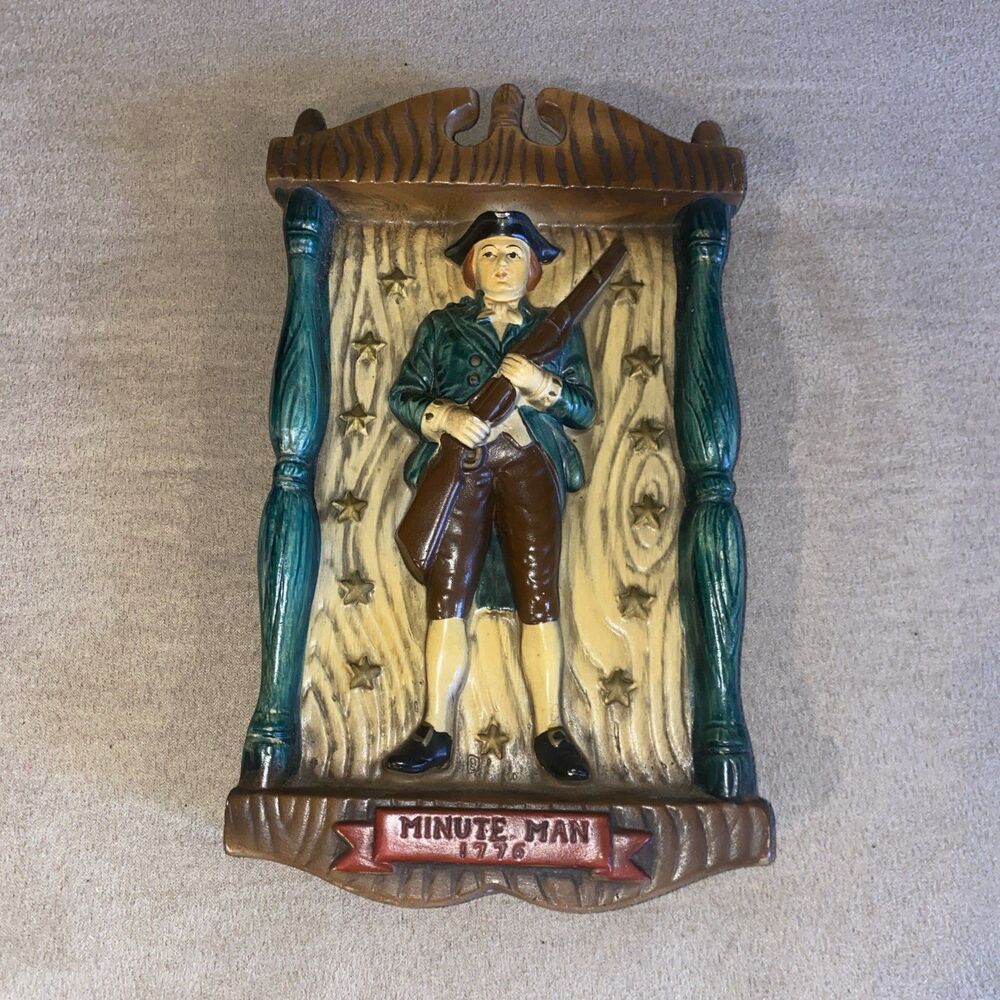 Vintage Rare 1776 Minute Man Wall Plaque by NAPCO